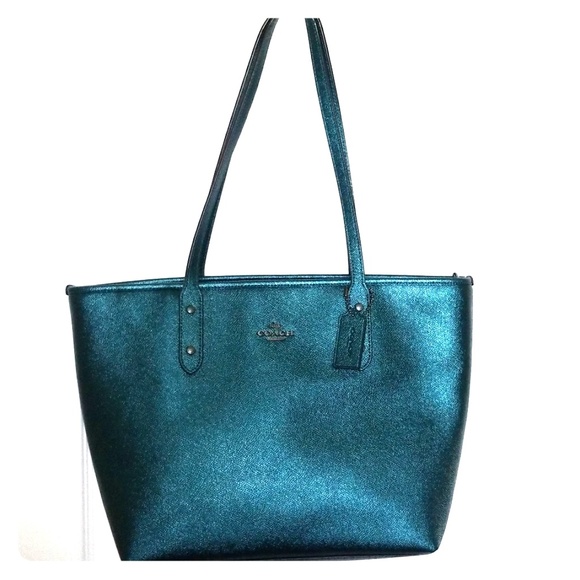 coach metallic tote bag
